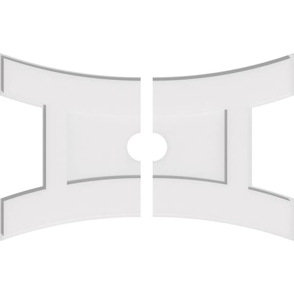 Ekena Millwork Haven Architectural Grade PVC Ceiling Medallion, 30"W x 20"H x 3"ID x 6 1/2"C x 1"P, Two-Piece CMP30X20HN2-03000 - main